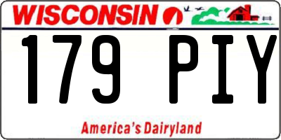 WI license plate 179PIY
