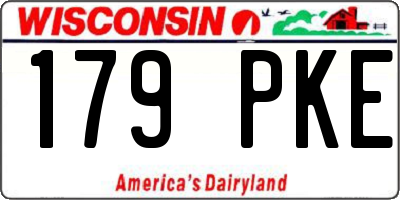 WI license plate 179PKE