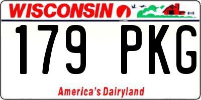 WI license plate 179PKG