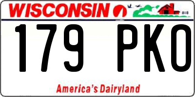 WI license plate 179PKO