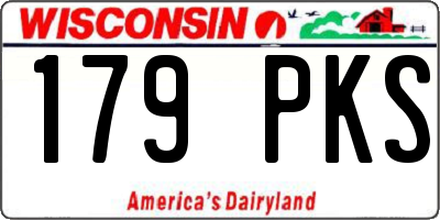 WI license plate 179PKS