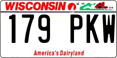 WI license plate 179PKW
