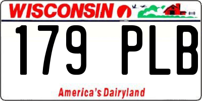 WI license plate 179PLB