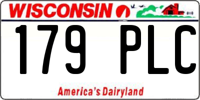 WI license plate 179PLC