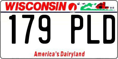 WI license plate 179PLD