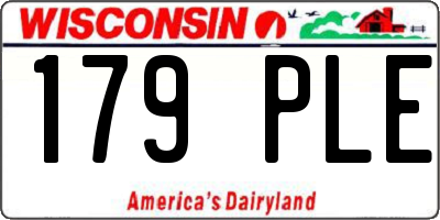 WI license plate 179PLE
