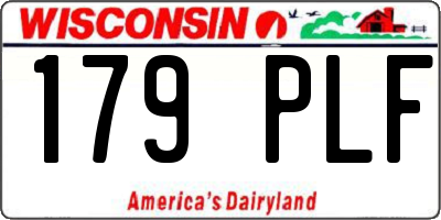 WI license plate 179PLF