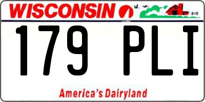 WI license plate 179PLI