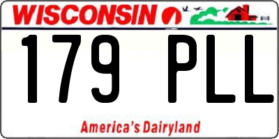 WI license plate 179PLL