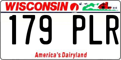 WI license plate 179PLR
