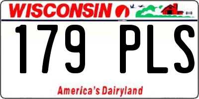 WI license plate 179PLS