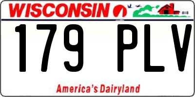 WI license plate 179PLV
