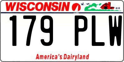 WI license plate 179PLW