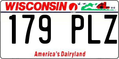 WI license plate 179PLZ