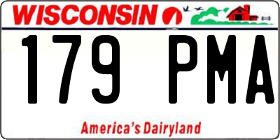 WI license plate 179PMA