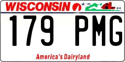 WI license plate 179PMG