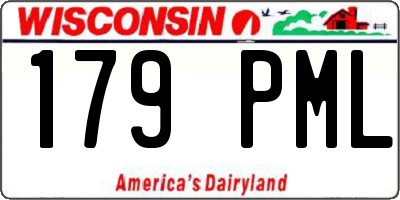 WI license plate 179PML