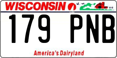 WI license plate 179PNB