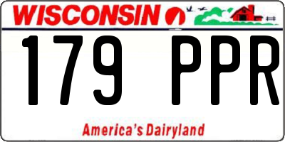 WI license plate 179PPR