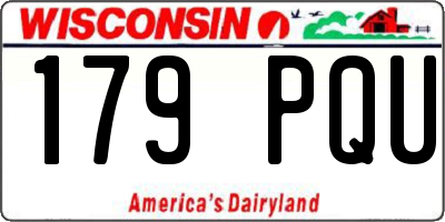 WI license plate 179PQU