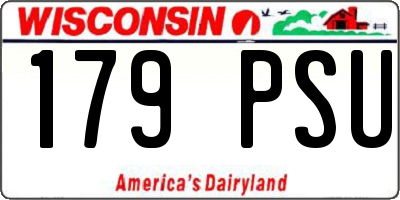 WI license plate 179PSU