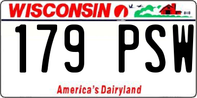 WI license plate 179PSW