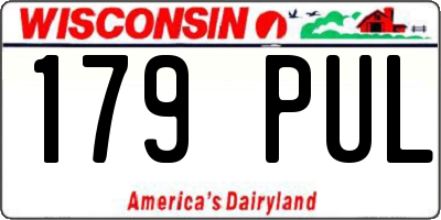 WI license plate 179PUL