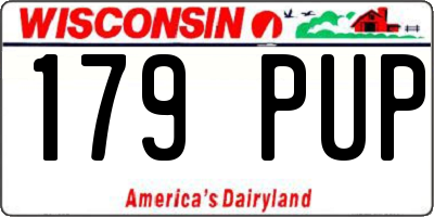 WI license plate 179PUP