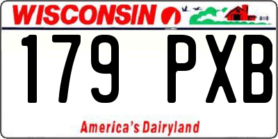 WI license plate 179PXB