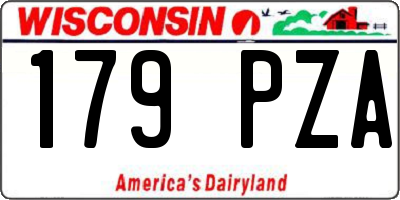 WI license plate 179PZA