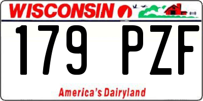 WI license plate 179PZF