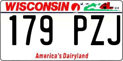 WI license plate 179PZJ