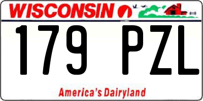 WI license plate 179PZL