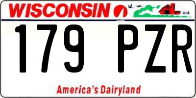 WI license plate 179PZR
