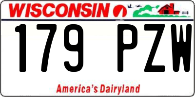 WI license plate 179PZW