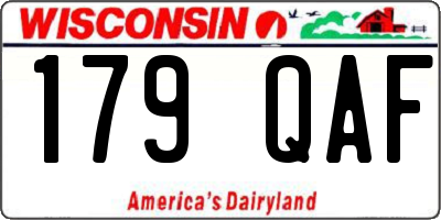 WI license plate 179QAF