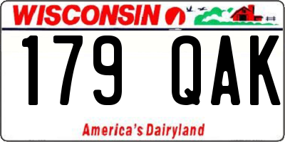 WI license plate 179QAK