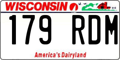 WI license plate 179RDM