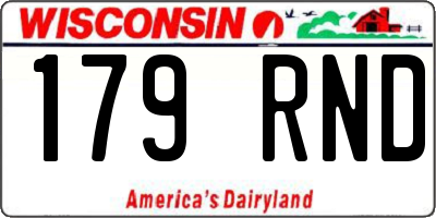 WI license plate 179RND