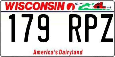 WI license plate 179RPZ