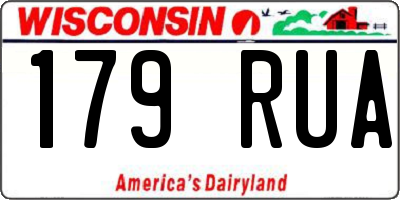 WI license plate 179RUA