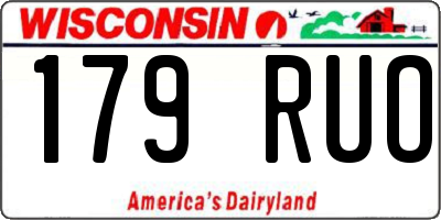 WI license plate 179RUO
