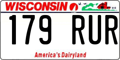 WI license plate 179RUR
