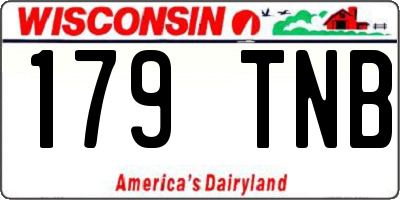WI license plate 179TNB