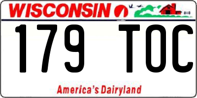 WI license plate 179TOC
