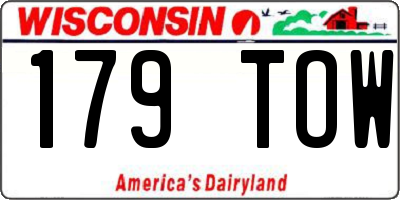 WI license plate 179TOW