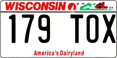 WI license plate 179TOX
