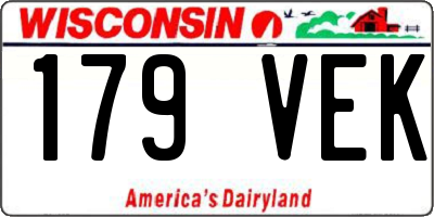 WI license plate 179VEK