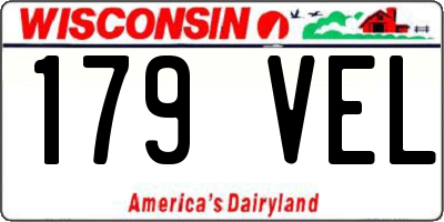 WI license plate 179VEL