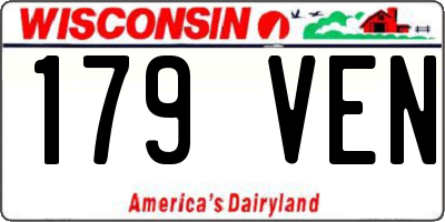 WI license plate 179VEN